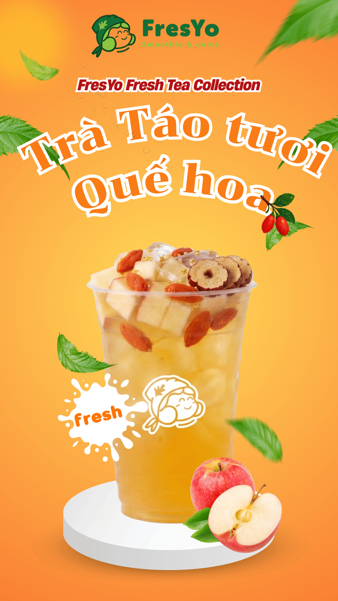 Trà Táo Tươi Quế Hoa